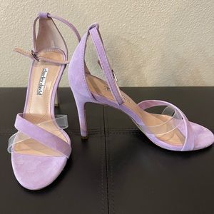 Charles David Soft suede & clear straps, 4” heel, never worn.